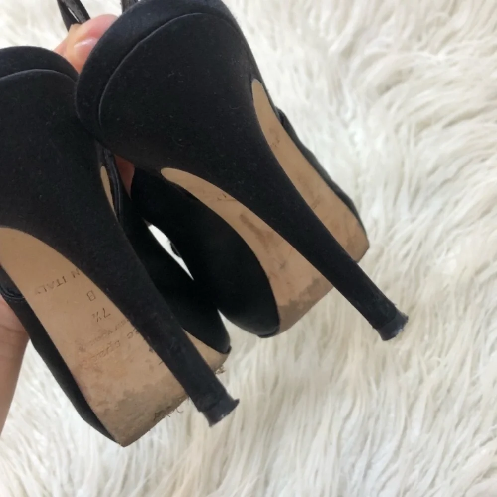 Kate Spade Satin Peep Toe Floral Embellished Heel